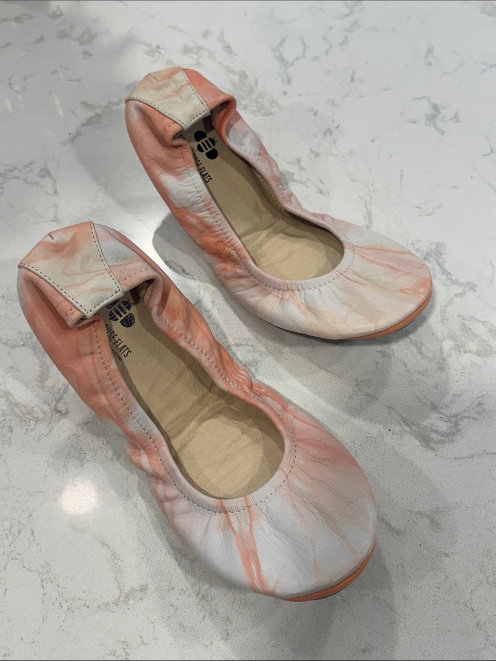 The Storehouse Flats Leather Foldable Ballet Shoes in Sunset Smoothie - NWOB - 9